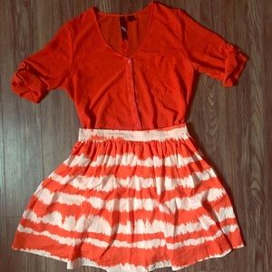 Orange Chiffon Shirt